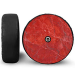 Red Marble Print Tire Cover With Camera Hole