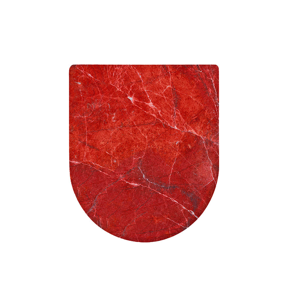 Red Marble Print Toilet Lid Cover
