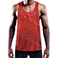 Red Marble Print Men's Workout Tank Top