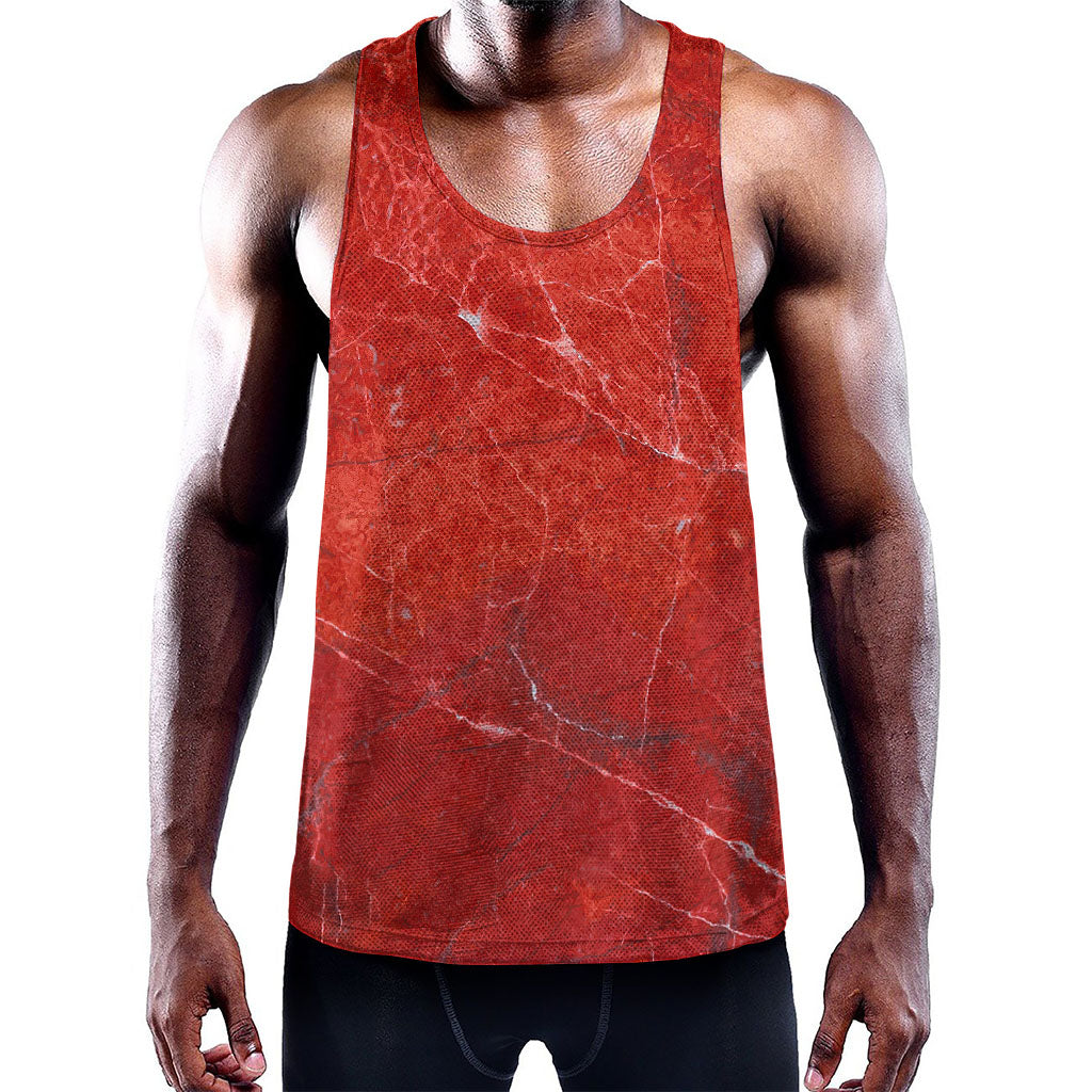 Red Marble Print Training Tank Top