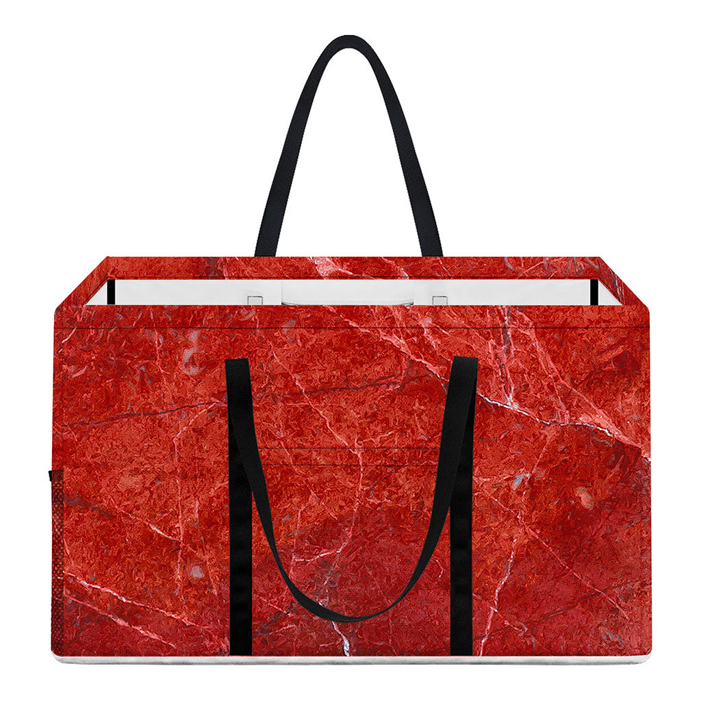 Red Marble Print Utility Tote Bag