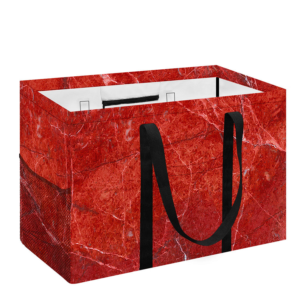 Red Marble Print Utility Tote Bag