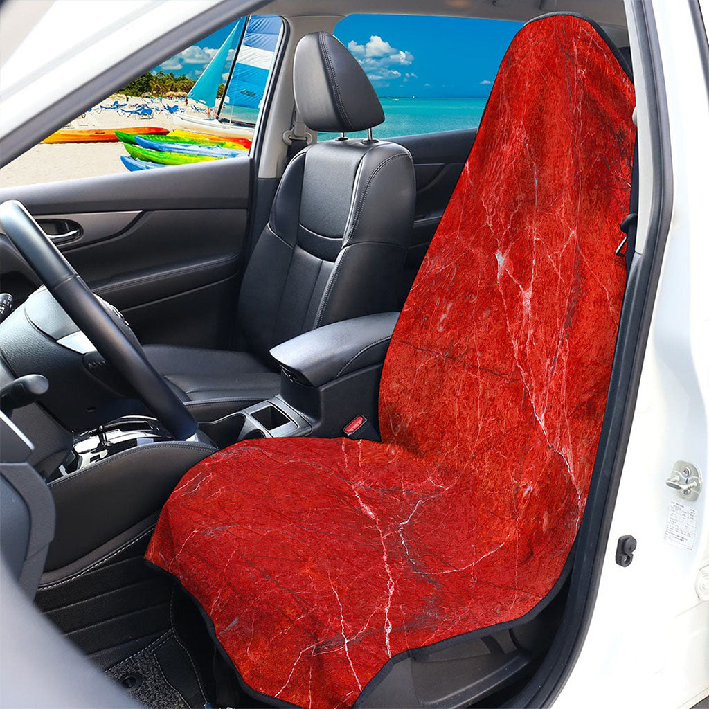 Red Marble Print Waterproof Car Seat Cover