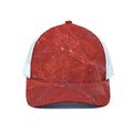 Red Marble Print White Mesh Trucker Hat