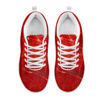 Red Marble Print White Running Shoes