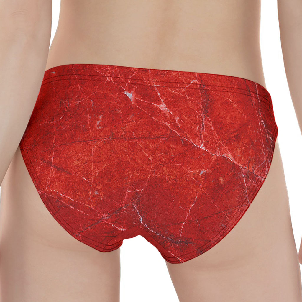 Red Marble Print Women's Panties
