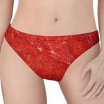 Red Marble Print Women's Thong