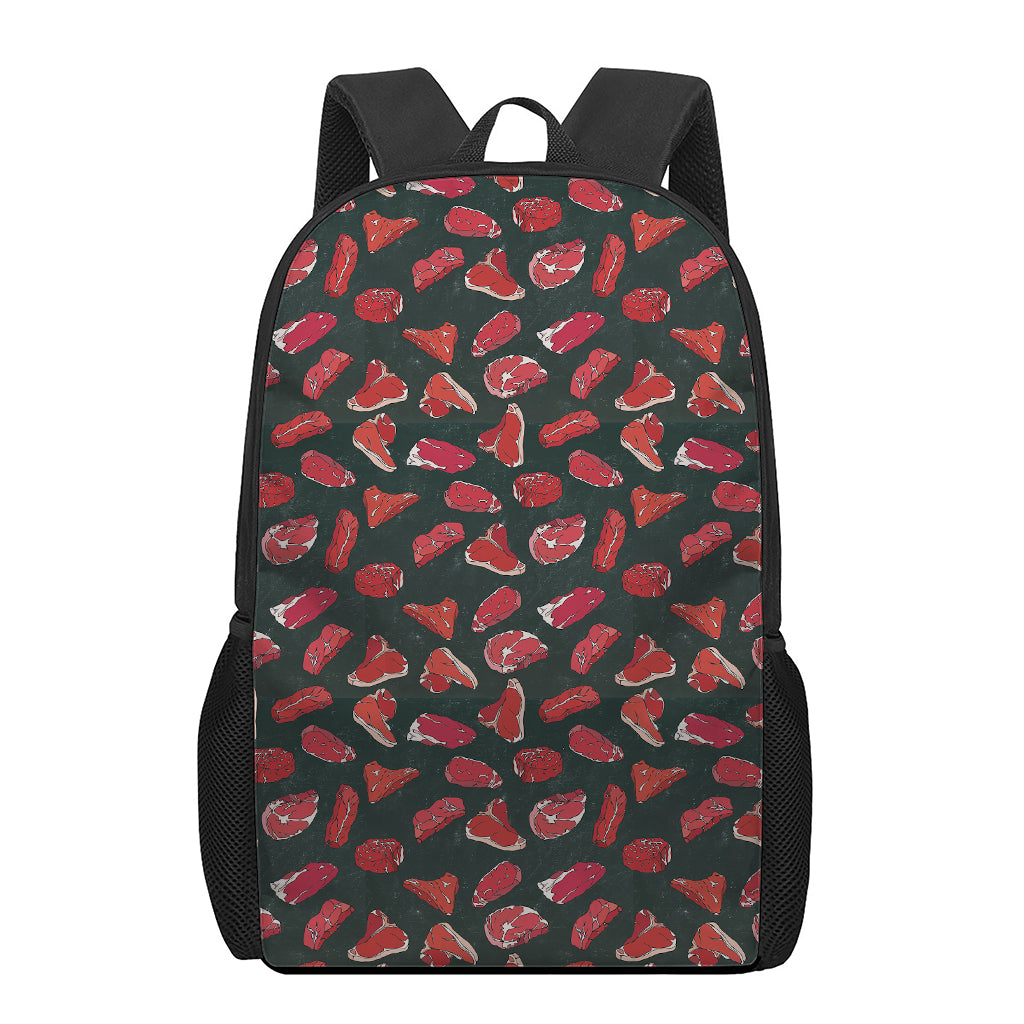 Red Meat Pattern Print 17 Inch Backpack