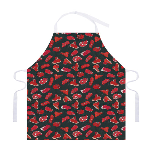 Red Meat Pattern Print Adjustable Apron