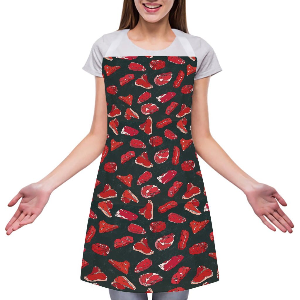 Red Meat Pattern Print Adjustable Apron