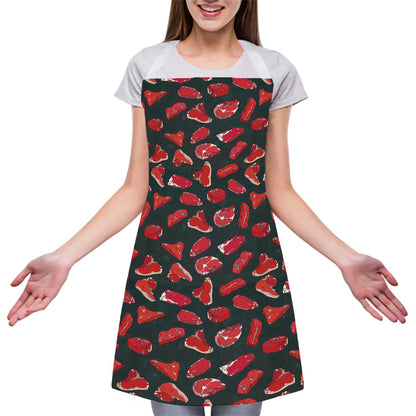 Red Meat Pattern Print Adjustable Apron