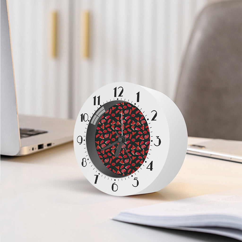 Red Meat Pattern Print Alarm Clock