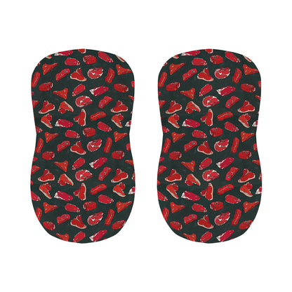 Red Meat Pattern Print Bar Stool Covers