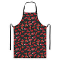Red Meat Pattern Print Bib Apron With Pocket