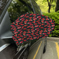 Red Meat Pattern Print Car Side Mirror Covers