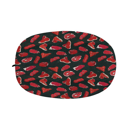 Red Meat Pattern Print Car Side Mirror Covers