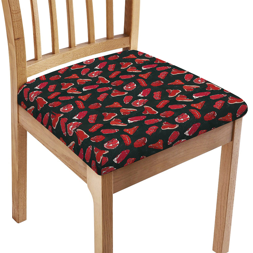 Red Meat Pattern Print Chair Cushion Cover