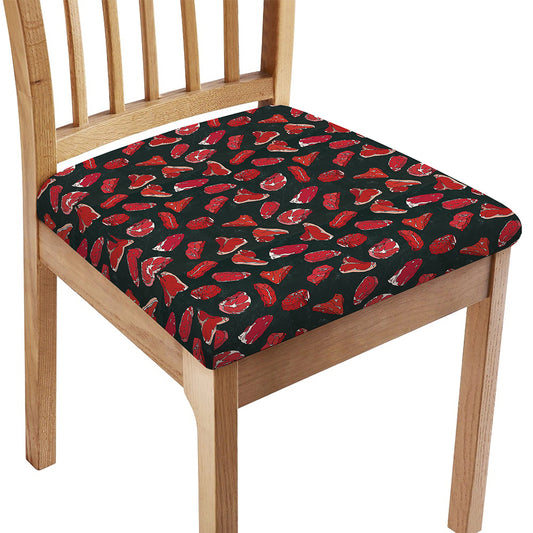 Red Meat Pattern Print Chair Cushion Cover