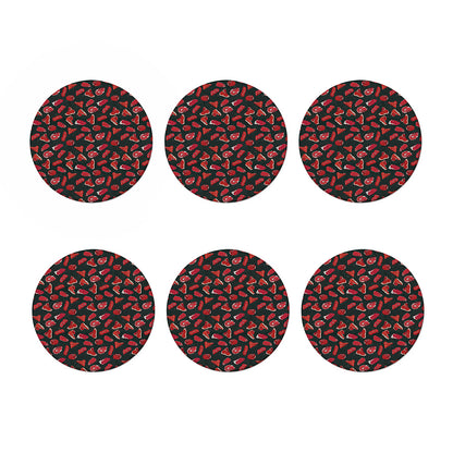 Red Meat Pattern Print Coaster Set