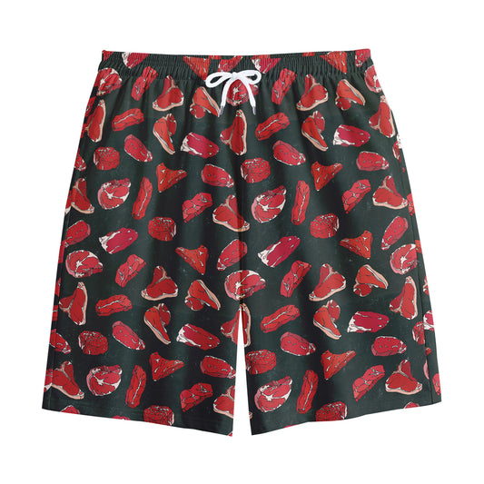 Red Meat Pattern Print Cotton Shorts