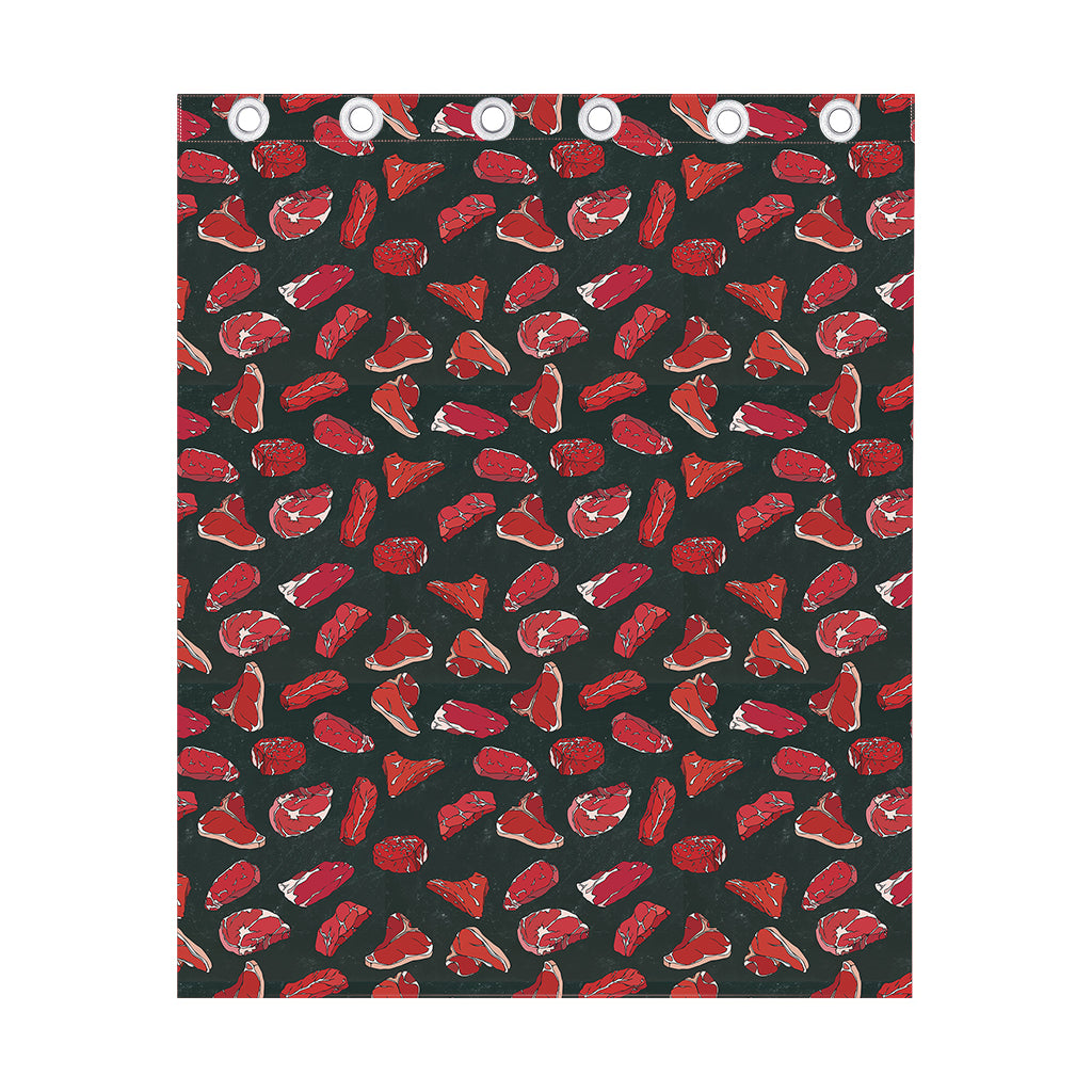 Red Meat Pattern Print Curtain