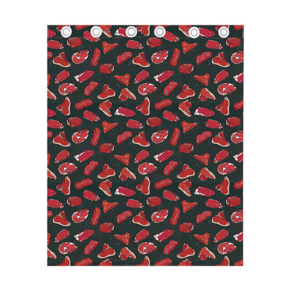Red Meat Pattern Print Curtain