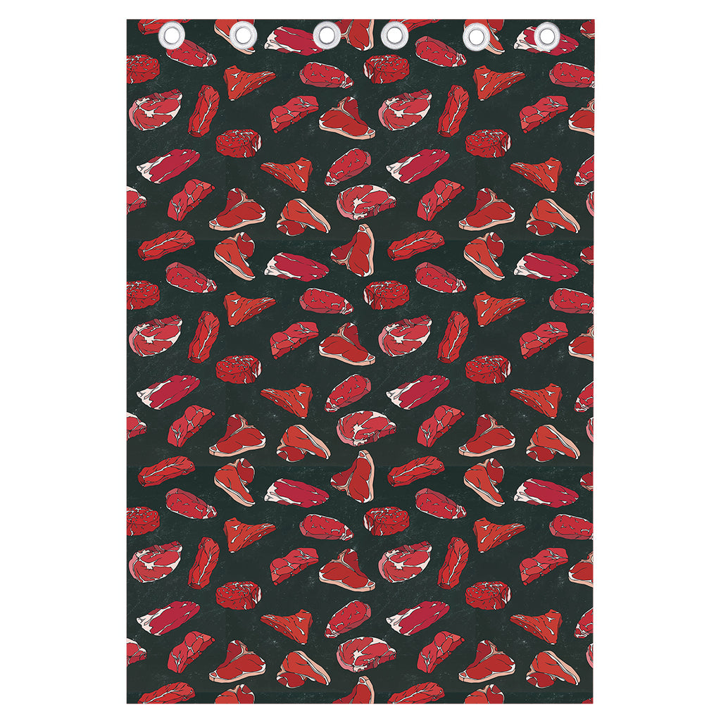 Red Meat Pattern Print Curtain