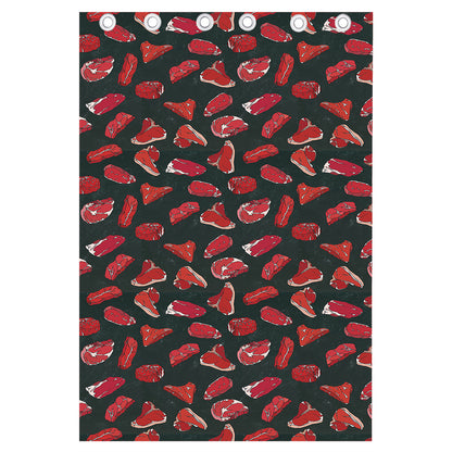Red Meat Pattern Print Curtain