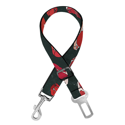Red Meat Pattern Print Dog Seat Belt