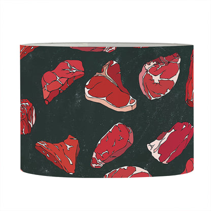 Red Meat Pattern Print Drum Lamp Shade