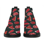 Red Meat Pattern Print Flat Ankle Boots