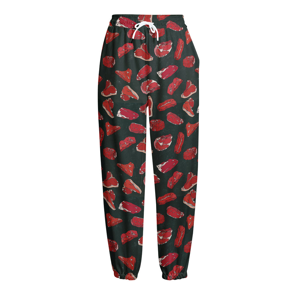 Red Meat Pattern Print Fleece Lined Knit Pants