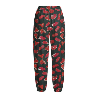 Red Meat Pattern Print Fleece Lined Knit Pants