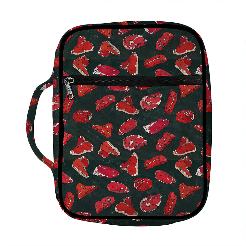 Red Meat Pattern Print Front Pocket Bible Bag