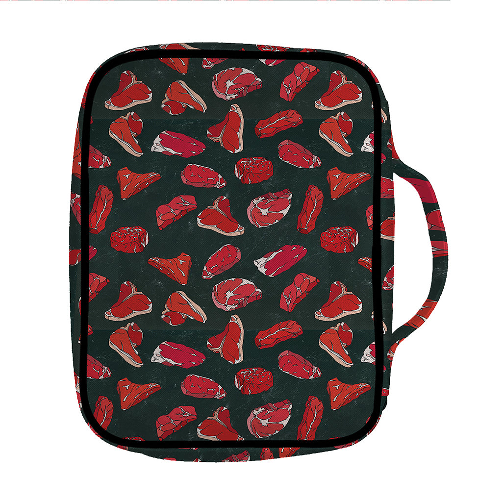 Red Meat Pattern Print Front Pocket Bible Bag