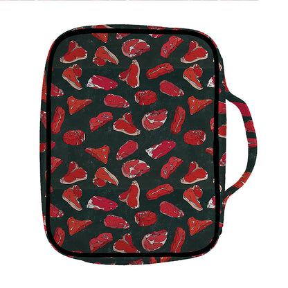 Red Meat Pattern Print Front Pocket Bible Bag