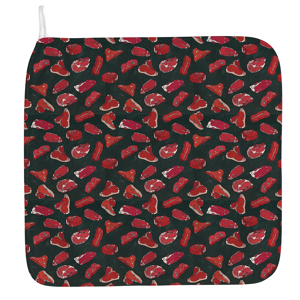 Red Meat Pattern Print Hand Towel