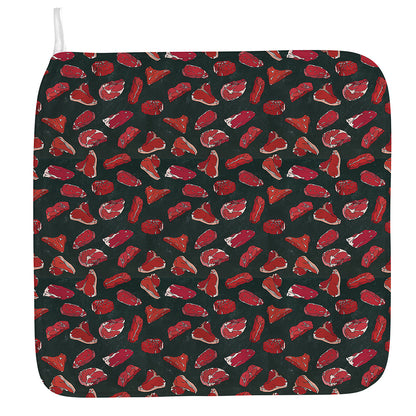Red Meat Pattern Print Hand Towel