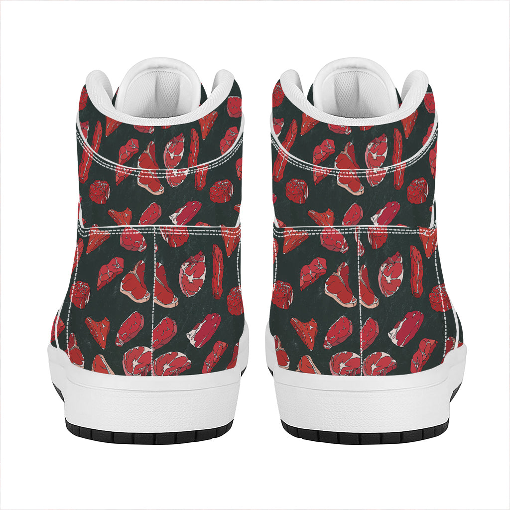 Red Meat Pattern Print High Top Leather Sneakers