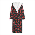Red Meat Pattern Print Hooded Bathrobe