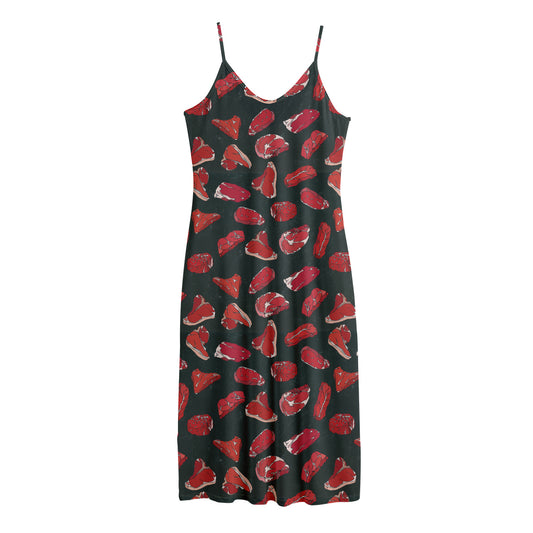 Red Meat Pattern Print Jersey Midi Cami Dress