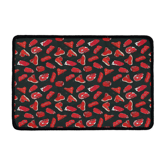 Red Meat Pattern Print Kitchen Mat