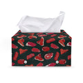 Red Meat Pattern Print Leather Tissue Box Cover