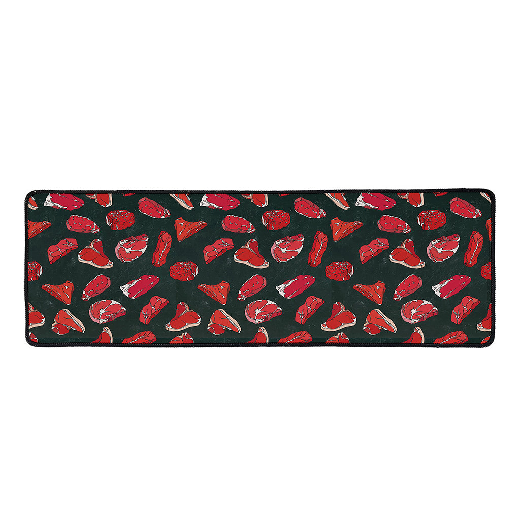 Red Meat Pattern Print Long Kitchen Mat