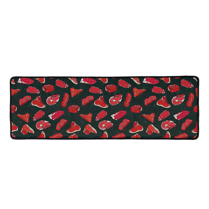 Red Meat Pattern Print Long Kitchen Mat