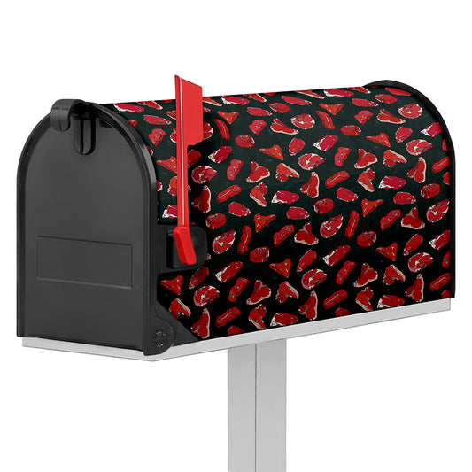 Red Meat Pattern Print Mailbox Cover