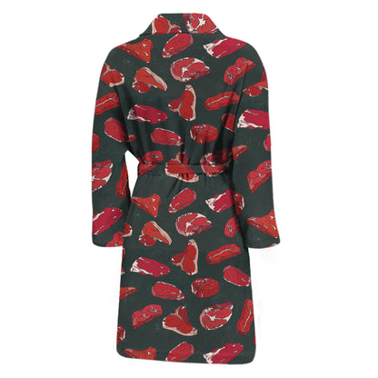 Red Meat Pattern Print Men's Bathrobe