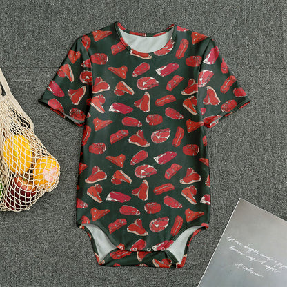 Red Meat Pattern Print Men's Bodysuit