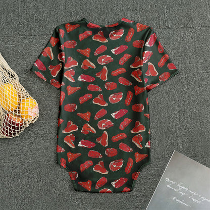 Red Meat Pattern Print Men's Bodysuit