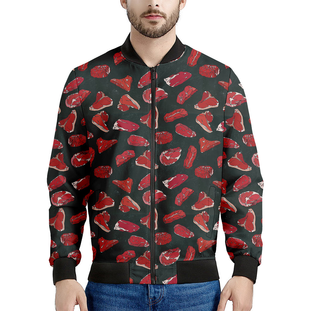 Red Meat Pattern Print Men's Bomber Jacket